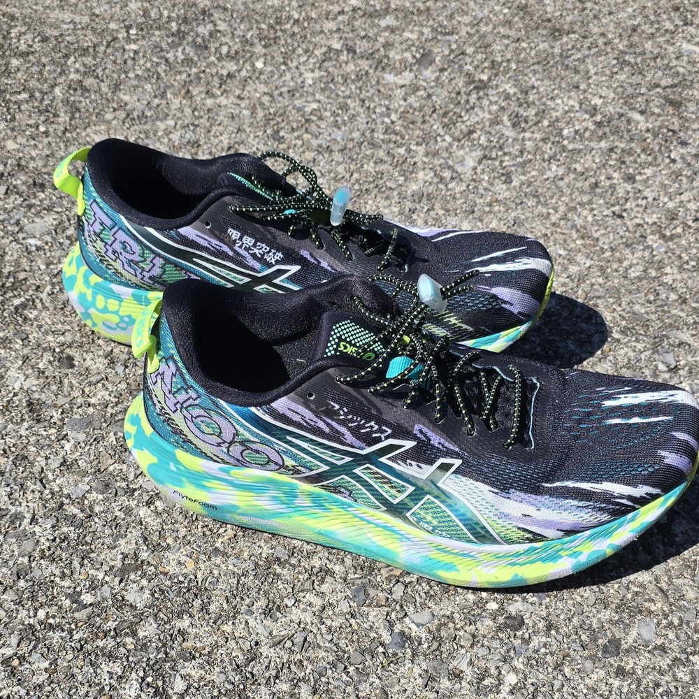 ASICS Black and Green Running Shoes